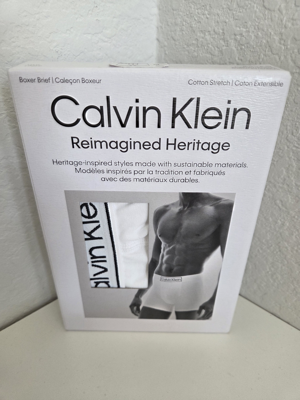 NWT Calvin Klein Reimagined Heritage White Boxer Briefs Medium